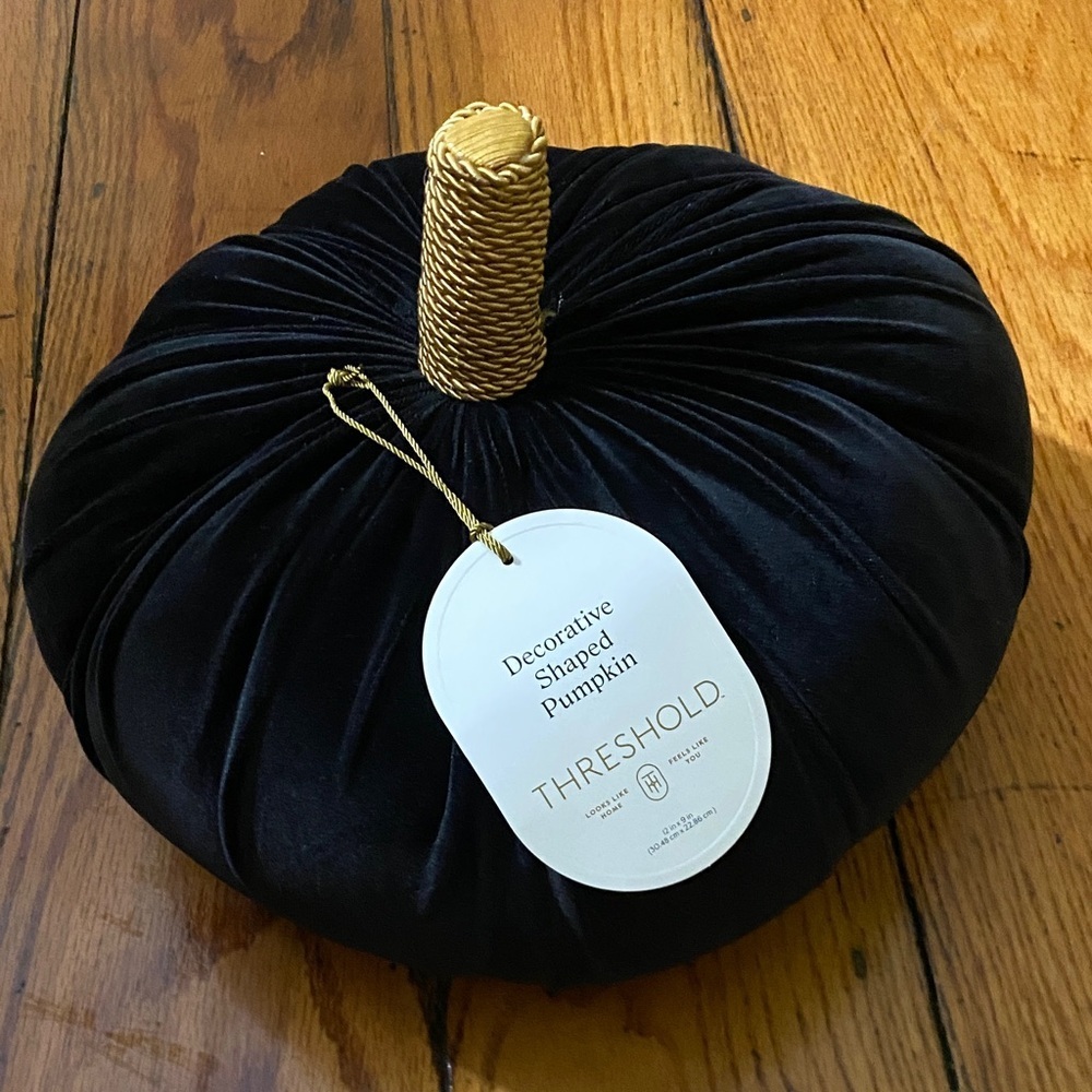 Threshold Elegant Black Pumpkin with Gold Accent